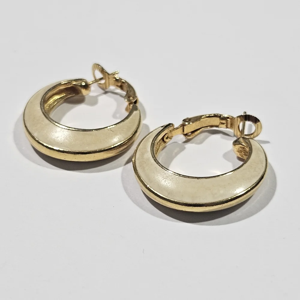 Vintage Goldette Gold and Enamel Earrings